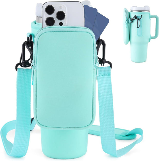 Slok Water Bottle Carrier Bag, Compatible With 40oz Tumbler with Handle, Modern hiking Water Bottle Holder with Simple Adjustable Strap