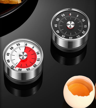 Kitchen Mechanical Timer Cooking Magnetic Rotating Stainless Steel Countdown