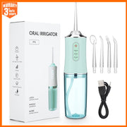 Oral Irrigator Portable Dental Water Flosser USB Rechargeable Water Jet Floss Tooth Pick 4 Jet Tip 220ml 3 Modes IPX7 1400rpm