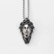 Handcrafted Sterling Silver Medusa s925 Silver Necklace Ancient Greek Myth Snake Woman Pendant Featured Pendant