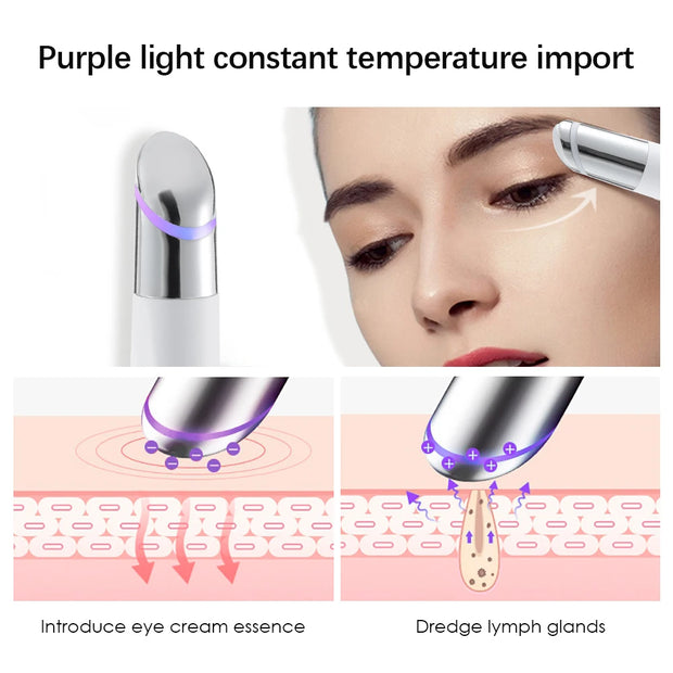 IPL Eye Beauty Device Red Blue Purple Lights Importer Heating Vibration Lighten Dark Circles Bags Improve Skin USB Charging