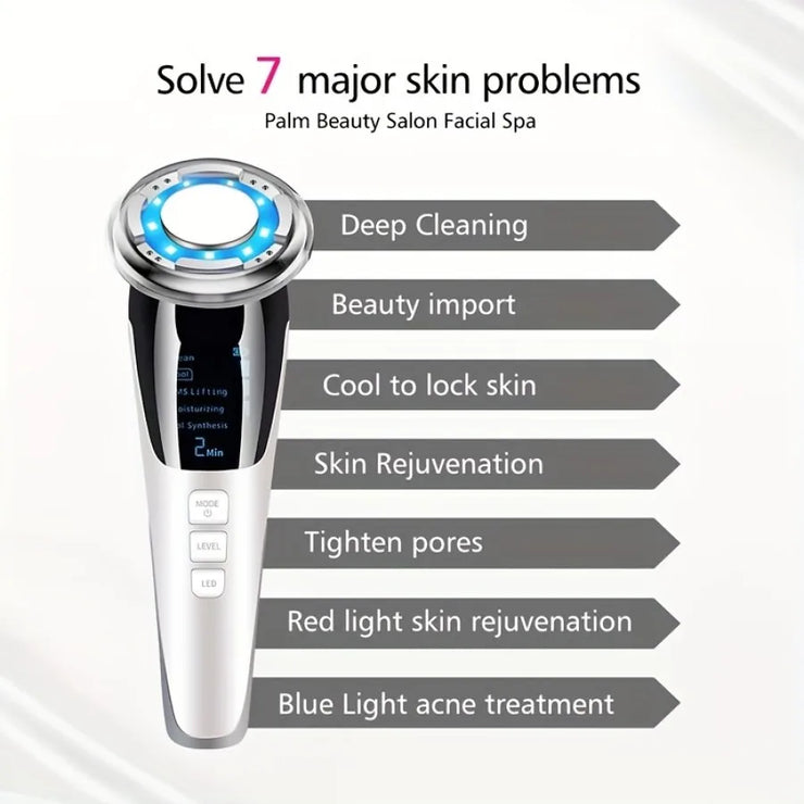 Facial Mesotherapy Electroporation LED Photon Skin Care Face Lifting Tighten Wrinkle Removal Eye Care RF Skin Tightening Machine