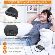 Neoteck Portable HiFi Headphone Amplifier 3.5mm AUX Input Output 16-300 Ohm Rechargeable Mini Earphone Amp For Phones