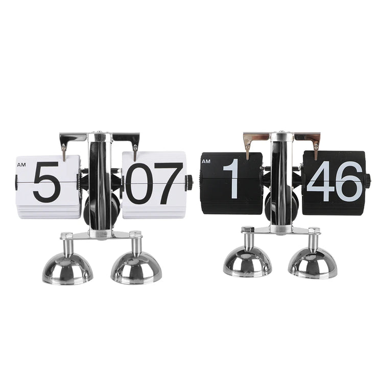 Flip Internal Gear Operated Retro Flip Clock Auto Flip Operated Quartz Clock Home Decors Digital Clock