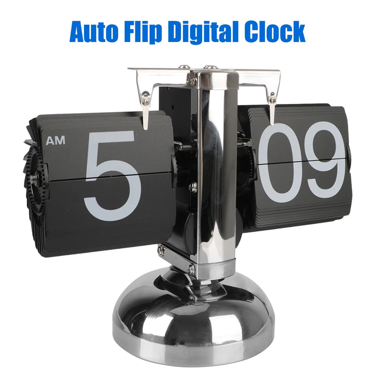 Flip Internal Gear Operated Retro Flip Clock Auto Flip Operated Quartz Clock Home Decors Digital Clock